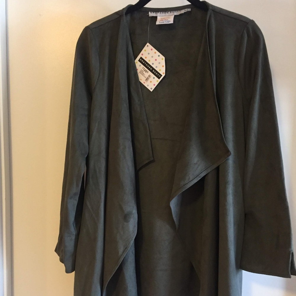Gretchen Scott Suede Waterfall Cardigan